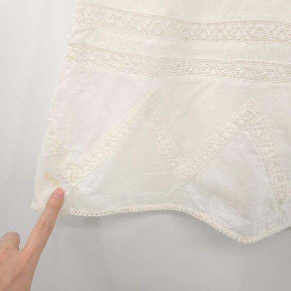 St John's Bay A-line cotton skirt Size 16 white lace crochet coquette romantic - Picture 6 of 13
